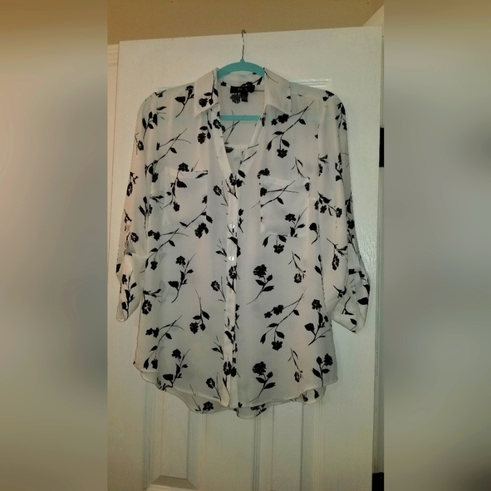 Sheer long sleeve blouse